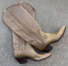vintage Dan Post boots western cowboy cowgirl leather made in Spain size 6 A