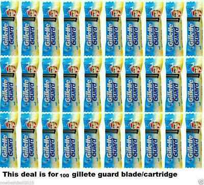 100 X Gillette Guard Razor blade Cartridge With Razor (100Cartridge + 1 Razor )
