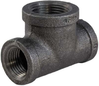 Black Malleable Bull Head Tee Fitting with Female Threaded Connections