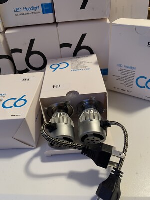 C6 H4 Headlight Bulbs 36w 8000 Lm 6000k Cool White Waterproof 1 Pair Last Long