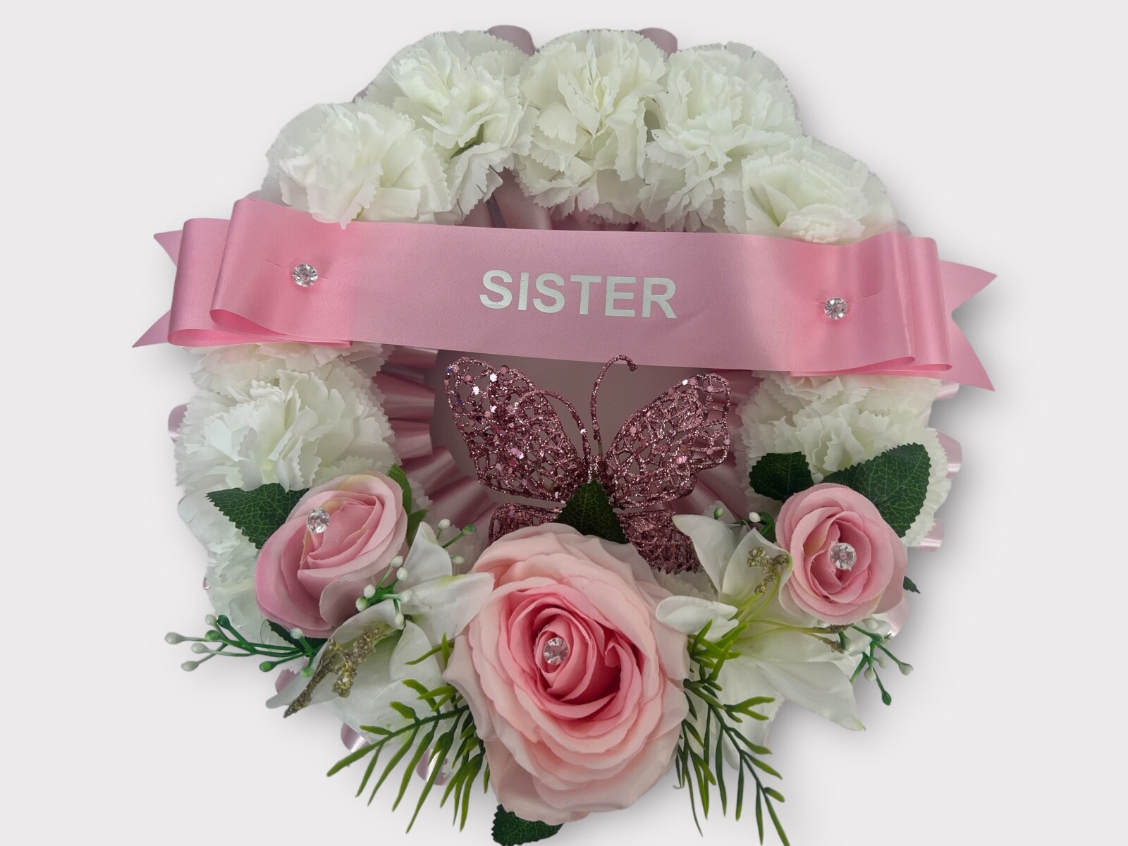 Heart wreath teddy Artificial Funeral Flowers Memorial Grave Tribute