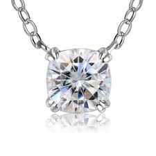 1ct Necklace Pendant White Gold Diamond Test Pass Lab-Created VVS1/D/Excellent
