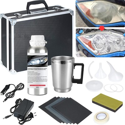 Kit de Reparación de Faros, Kit de Pulido para Faros de Auto con 200 ml de Líqui