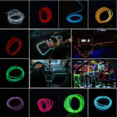 Neon LED Light Glow EL Wire String Strip Rope Tube Decor Car Party Controller 