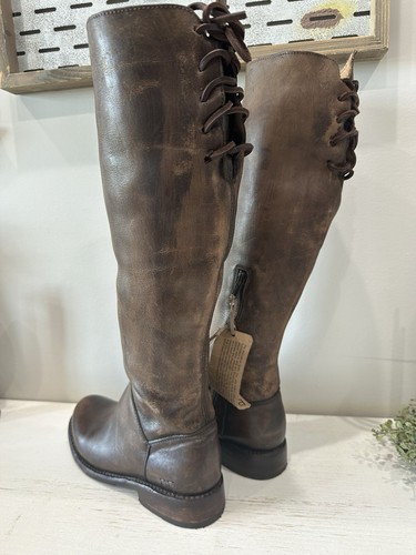 Bed Stu Stiefel Damen 6 braun Manchester hoch Schnürung Leder Reiten abgenutzt - Bild 4 von 11
