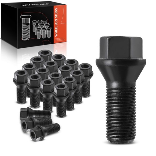 4x Black Alloy Wheel Bolts For BMW & MINI - M14 X 1.25 27mm Taper (Set Of 2 Packs)