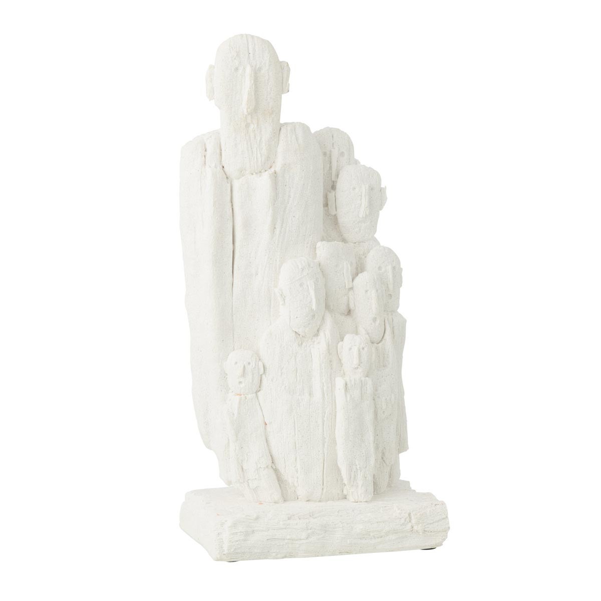 Statuette Coco symbole groupe de personnes blanche 37cm, idée cadeau de crémaillère