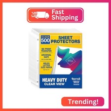 Samsill 500 Pack Heavy Duty Sheet Protectors, Crystal Clear, 8.5x11 Inch Page Pr