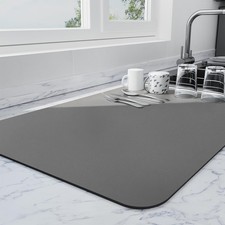 Dish Drying Mat for Kitchen Counter, Coffee, Rack, Under Sink Non-slip