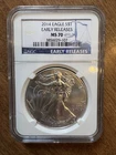 2014 Silver Eagle NGC MS70  1 oz .999 Silver Starting below melt