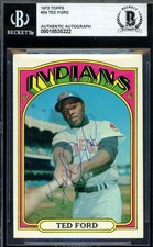 Ted Ford Beckett BAS Vintage Signed 1972 Topps Autograph
