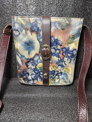 Patricia Nash Venezia Crossbody Leather Bag Multicolor Floral Purse Boho