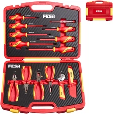 1000V Insulated Electrician Tool Set 14 Piece Screwdrivers Pliers Voltage Tester