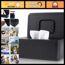 Baby Wipes Dispenser Case - Non-Slip Holder for Fresh Wipes, Sealing Lid, Black