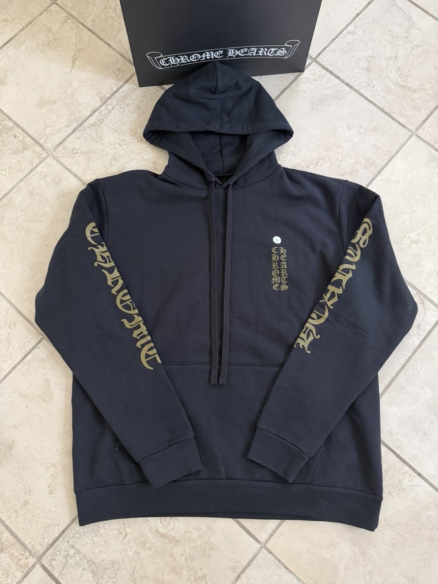 Chrome Hearts Vertical Logo Pullover Hoodie Black Army Green Size Chrome Hearts Vertical Logo Pullover Hoodie Black Army Green Size