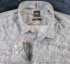 Hugo Boss Floral AOP Button Up Slim Fit Stretch Shirt Long Sleeve Casual Men's S