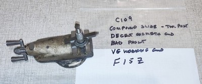Craftsman 109 Lathe Compound Slide w/ Tool Post on Rotating Base F15Z