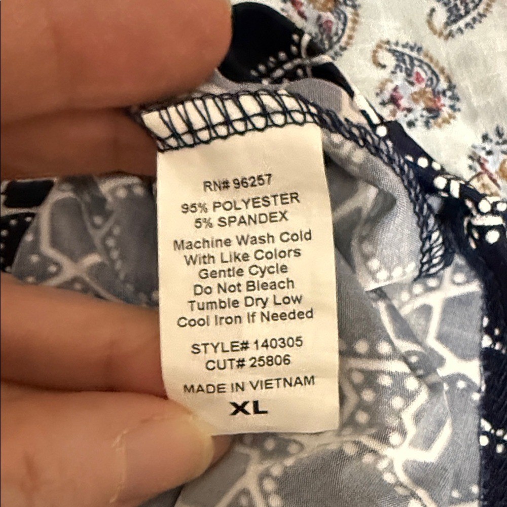 Perseption Concepts Navy Geometic Patterned Dress… - image 8