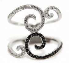 1CT Treated Black Sapphire  Topaz 925 Sterling Silver Ring Sz 7 MK6-5