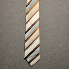 Van Heusen Mens Silk Neck Tie Colorblock Striped Stain Resistant 56 x 3.5 NWT
