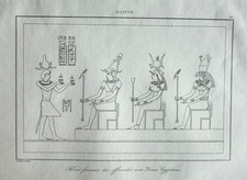 1839 print ROMAN EMPEROR TIBERIUS MAKING OFFERINGS TO EGYPTIAN GODS, EGYPT, #91