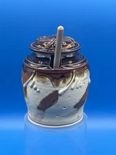 Vintage Pottery Stoneware Honey Pot🍯 Artist Signed EUC By: Starship Pottery PA