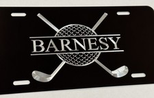 Custom Golf Cart Car Tag Diamond Etched Engraved License Plate Personalized Gift