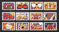 12 Timbres Adhésifs FRANCE ( 2017 ) N° 1430 à 1441 ( Oblitérés ) Série complète