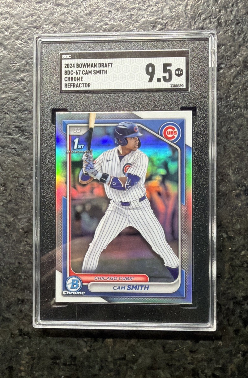 2024 Bowman Draft Cam Smith Chrome Refractor  #BDC-67 Cubs SGC 9.5 MINT