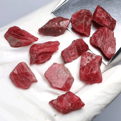 Rare Mineral 11 PC Natural Russian Rhodonite High Grade Raw Crystal Specimens - Imagen 8 de 13