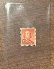 Raro affrancatura USA Scott #1030 Liberty serie Benjamin Franklin 0,5 centesimi 1955 OGMNH