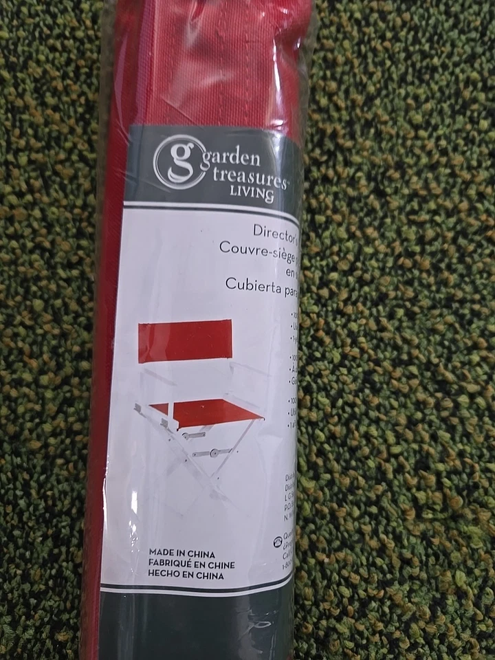 Garden Treasures Directors Chair Replacement Cover Red - Image 2 of 2