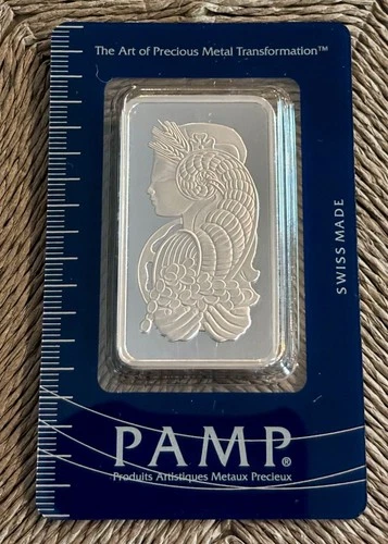ONE ( 1 )  50g .999 PAMP Suisse Fine Silver Bar | LADY FORTUNA |  Assayer Card