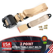 1 Pack Beige Universal 3-point Retractable Seat Belt For Auto Car Van Suv
