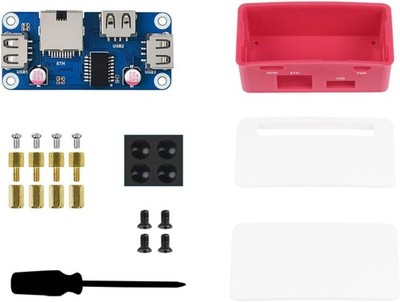 Ethernet/USB HUB HAT B with Box for Raspberry Pi Zero/Zero W/2 W/Zero WH/2