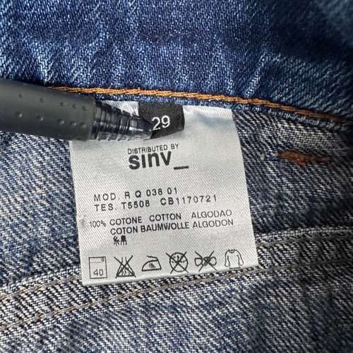 Alexander McQueen Denim Blue Jeans Straight Leg Sz 29 Raw Hem Italy Embroidered - Picture 8 of 12