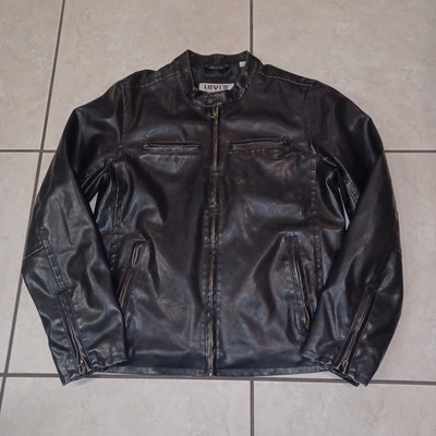 Levi's Black Zip up front Leather Type Jacket adult small | eBay