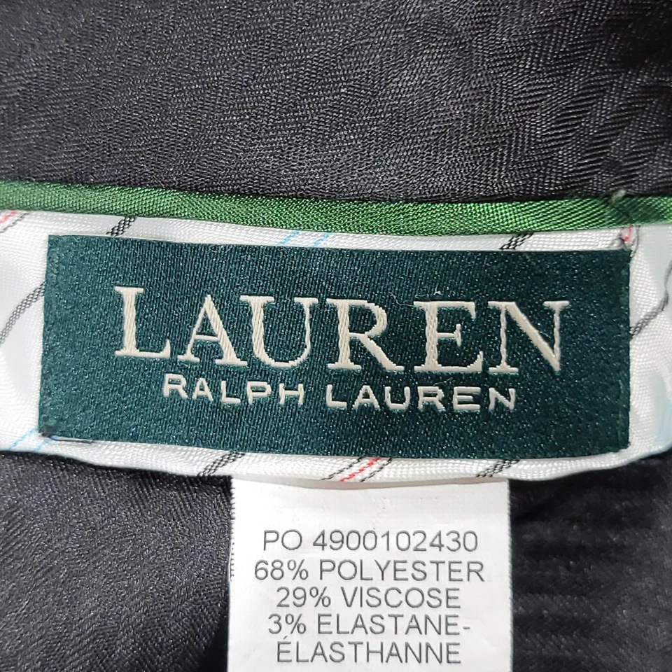 Pantalones de vestir Lauren Ralph Lauren para niños 20R 30W negros a cuadros con logotipo elástico Foto 2 de 4