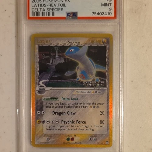 PSA 9 Latios Delta Species 9/113 EX Delta Species Reverse Holo 2005 ENG