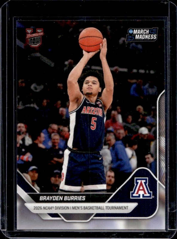 2025-26 Bowman U Now March Madness Brayden Burries #55 Wildcats