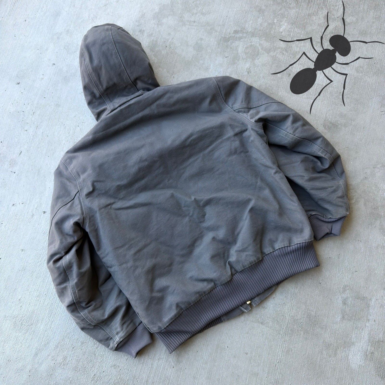 Carhartt J140 GVL gray hooded work wear jacket thumbnail 6