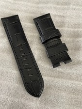 Panerai Black Alligator Leather Strap 24/22 for Deployment Buckle