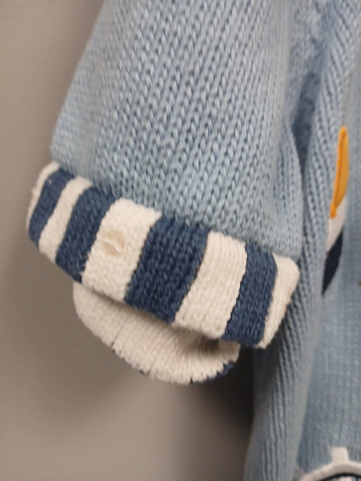 Quacker Factory Blue Nautical Ships V-neck Short Sleeve Cardigan Button Up Small - Image 4 of 4