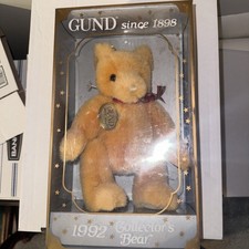 Vintage Gund Teddy Bear Plush Golden 1992 Collector  s Bear Classic In Box U13