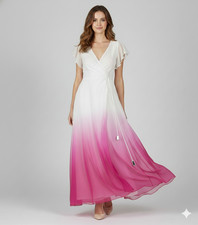 NWT Diane Von Furstenberg Size 4 Delancey Gradient Falls Ombré Pink Dahlia Dress