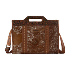 Wrangler Ladies Genuine Cowhide Carry-All Brown Large Tote/Crossbody WG283-014BR