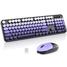 Wireless Keyboard and Combo, 2.4GHz Full-Size Typewriter Keyboard with Number...
