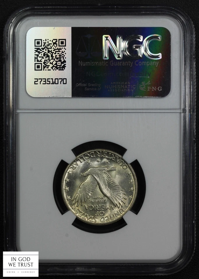 1930 Standing Liberty Silver Quarter 25C NGC MS 63 CAC - Image 2 of 4