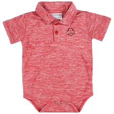 Newborn & Infant Two Feet Ahead Scarlet Ohio State Buckeyes Space-Dye Golf Polo