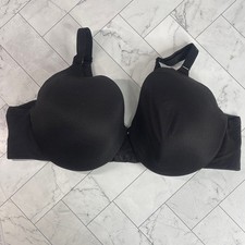 NWOT Cacique Lane Bryant Full Coverage Bra Black Backsmoother UNDERWIRE 44C